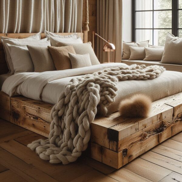 King Size Handmade Wooden Bed - Image 4